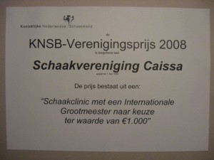 De verenigingsprijs 2008